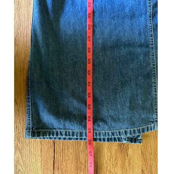 American Eagle Vtg Blue Jean Maxi Cargo Skirt Size10 - Picture 6 of 9